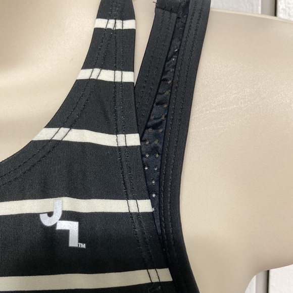 JOY LAB Black White Stripe Sports Criss Cross Straps Bra Womens Small - Picture 5 of 12
